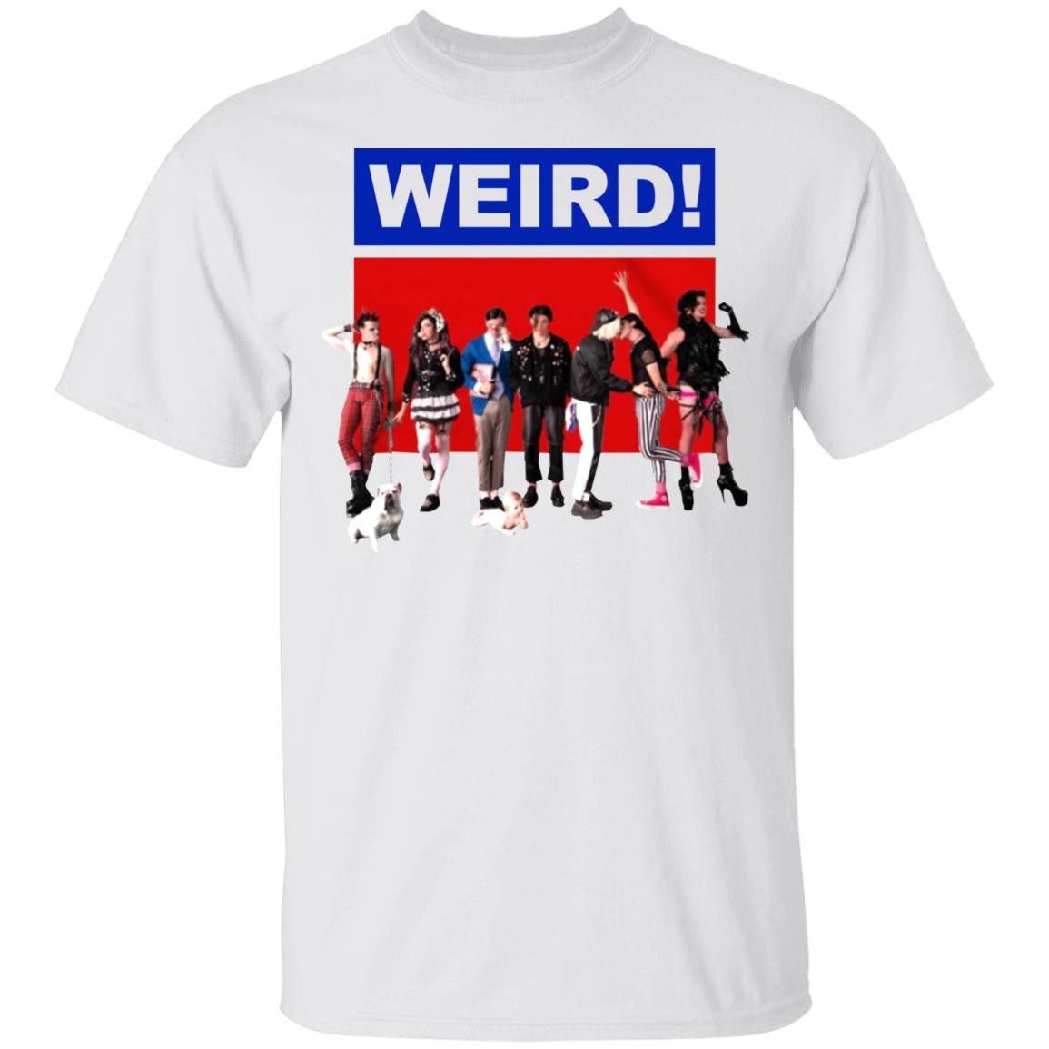 WEIRD! WHITE T-SHIRT White Hoodie Sweatshirt - Teechipus