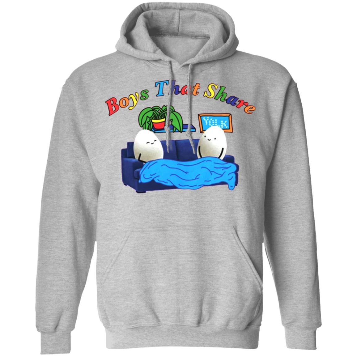 BOYS THAT SHARE TEE shirt White Hoodie Sweatshirt - Teechipus