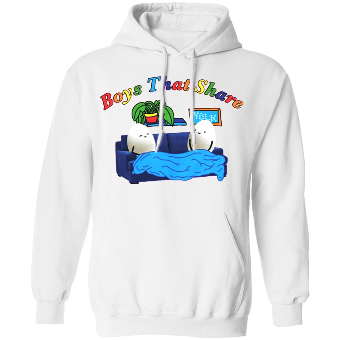 BOYS THAT SHARE TEE shirt White Hoodie Sweatshirt - Teechipus