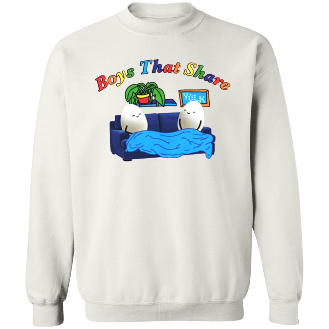 BOYS THAT SHARE TEE shirt White Hoodie Sweatshirt - Teechipus