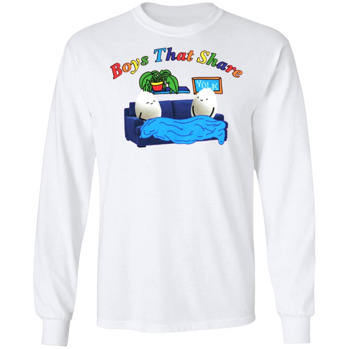 BOYS THAT SHARE TEE shirt White Hoodie Sweatshirt - Teechipus