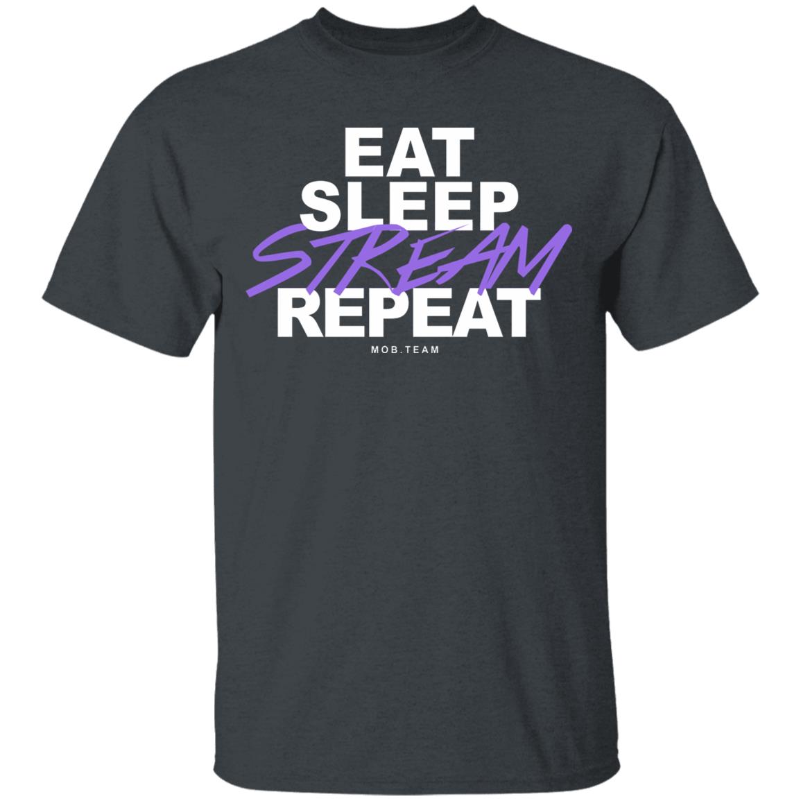 Eat Sleep Stream & Repeat Black Hoodie - Teechipus