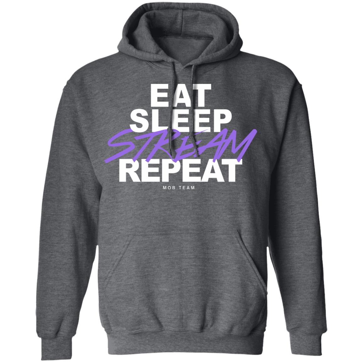Eat Sleep Stream & Repeat Black Hoodie - Teechipus