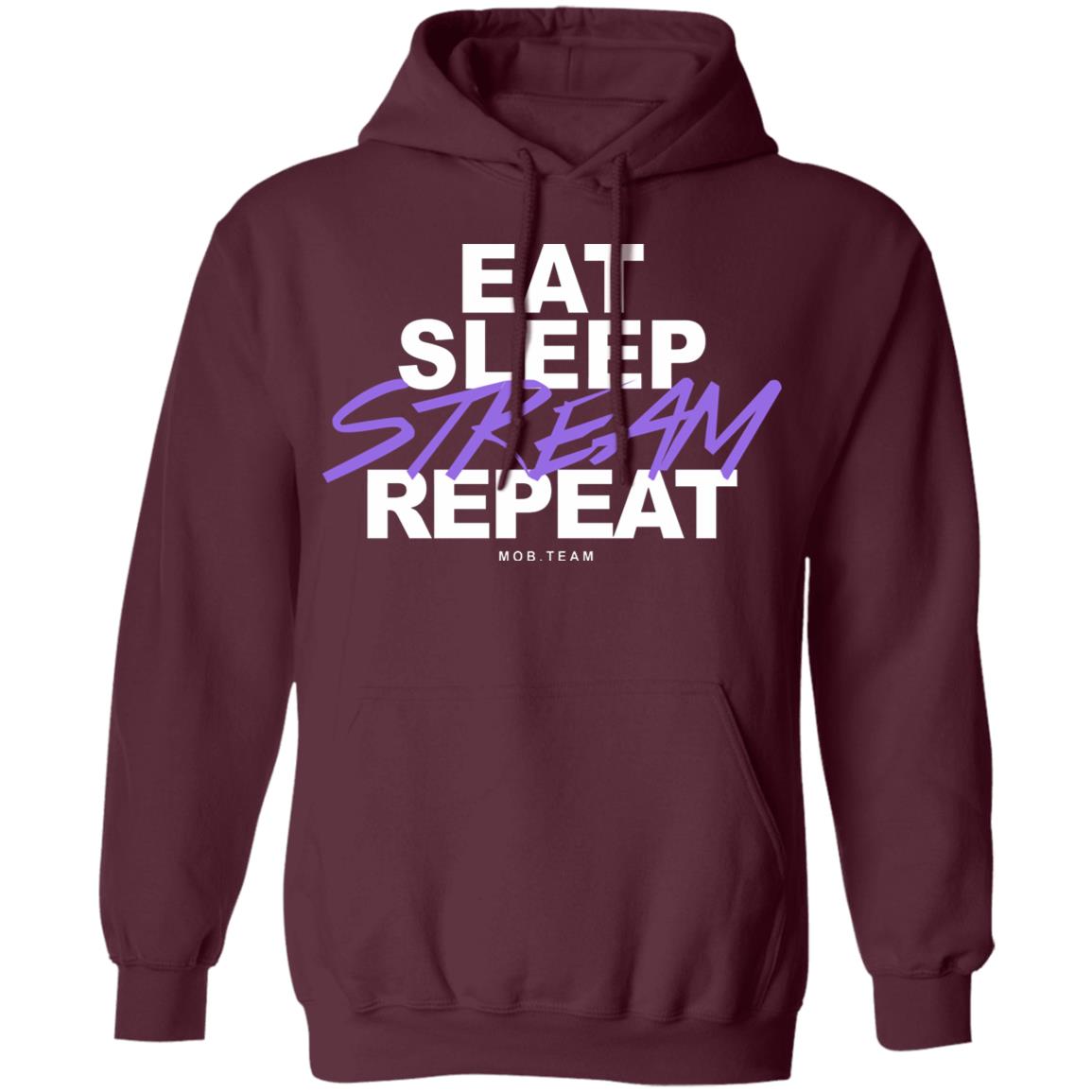 Eat Sleep Stream & Repeat Black Hoodie - Teechipus