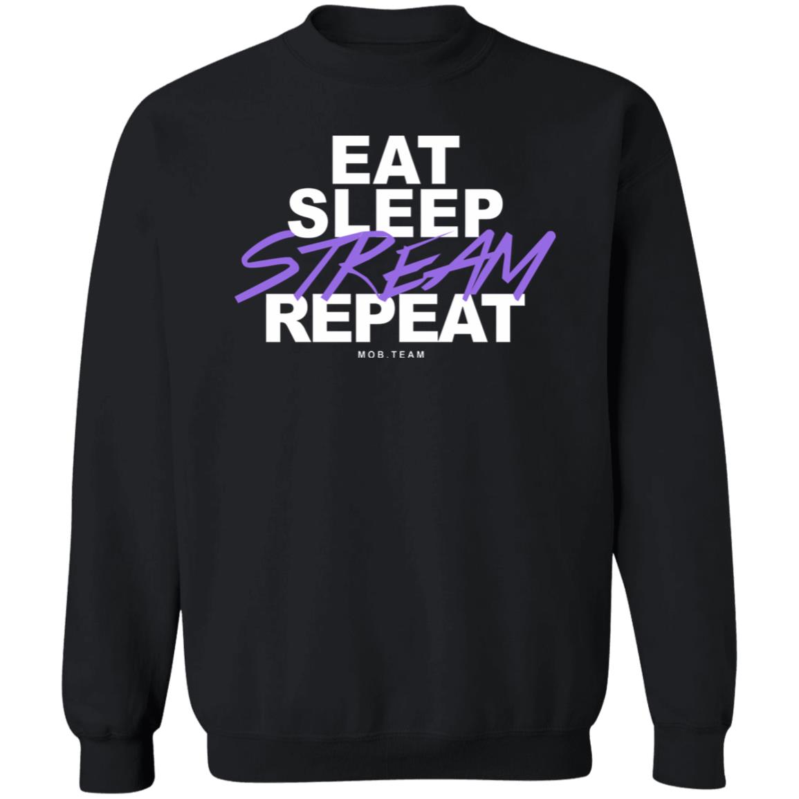 Eat Sleep Stream & Repeat Black Hoodie - Teechipus