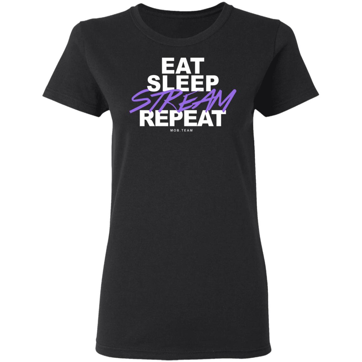 Eat Sleep Stream & Repeat Black Hoodie - Teechipus