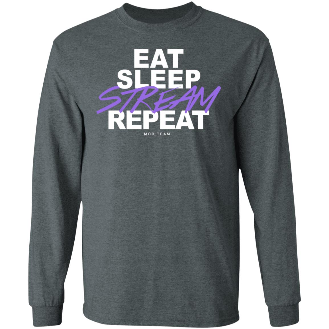 Eat Sleep Stream & Repeat Black Hoodie - Teechipus