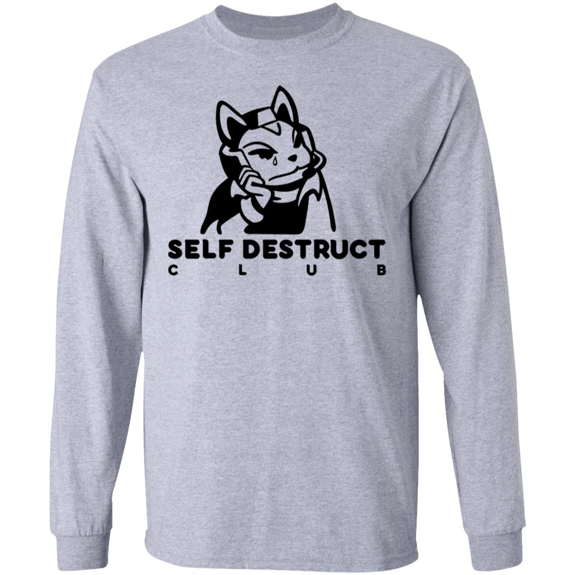 Jisu.Gg Merch Self-Destruct Club Long-Sleeve T Shirt Jisu.Gg Merch Self-Destruct Club Hoodie Sweatshirt - Teechipus