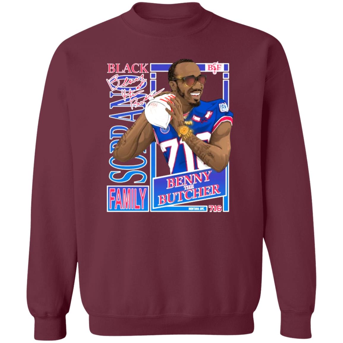 Benny The Butcher X Buffalo Bills T Shirt Benny The Butcher X Buffalo Bills Hoodie Sweatshirt - Teechipus
