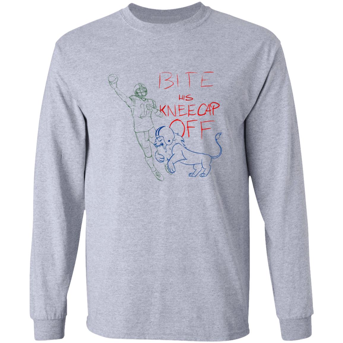 Bite His Kneecap Off T Shirt Barstool Big Cat Bite His Kneecap Off T Shirt Hoodie Sweatshirt - Teechipus