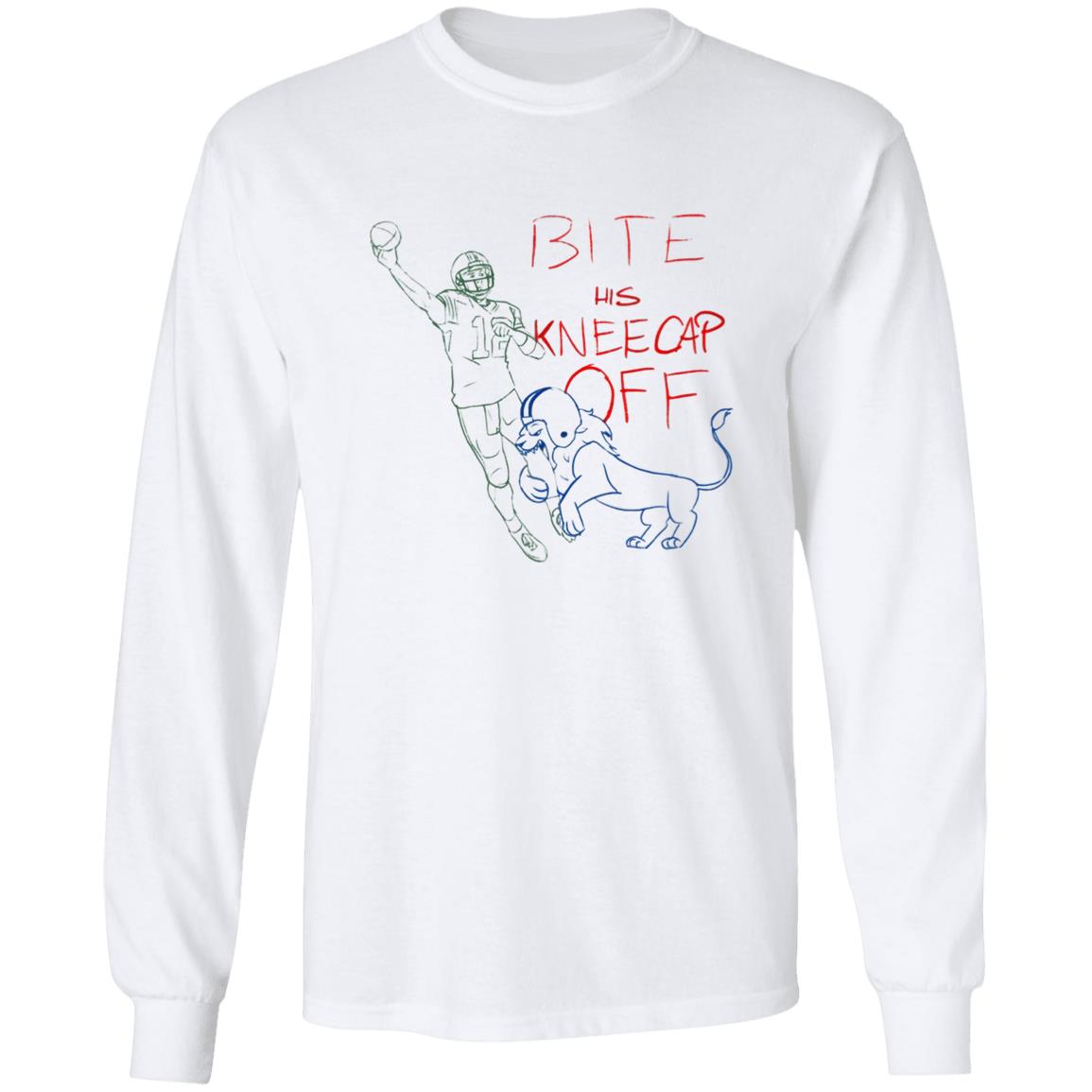 Bite His Kneecap Off T Shirt Barstool Big Cat Bite His Kneecap Off T Shirt Hoodie Sweatshirt - Teechipus