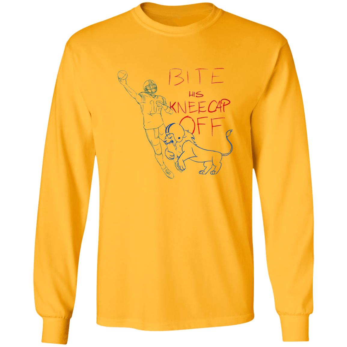 Bite His Kneecap Off T Shirt Barstool Big Cat Bite His Kneecap Off T Shirt Hoodie Sweatshirt - Teechipus