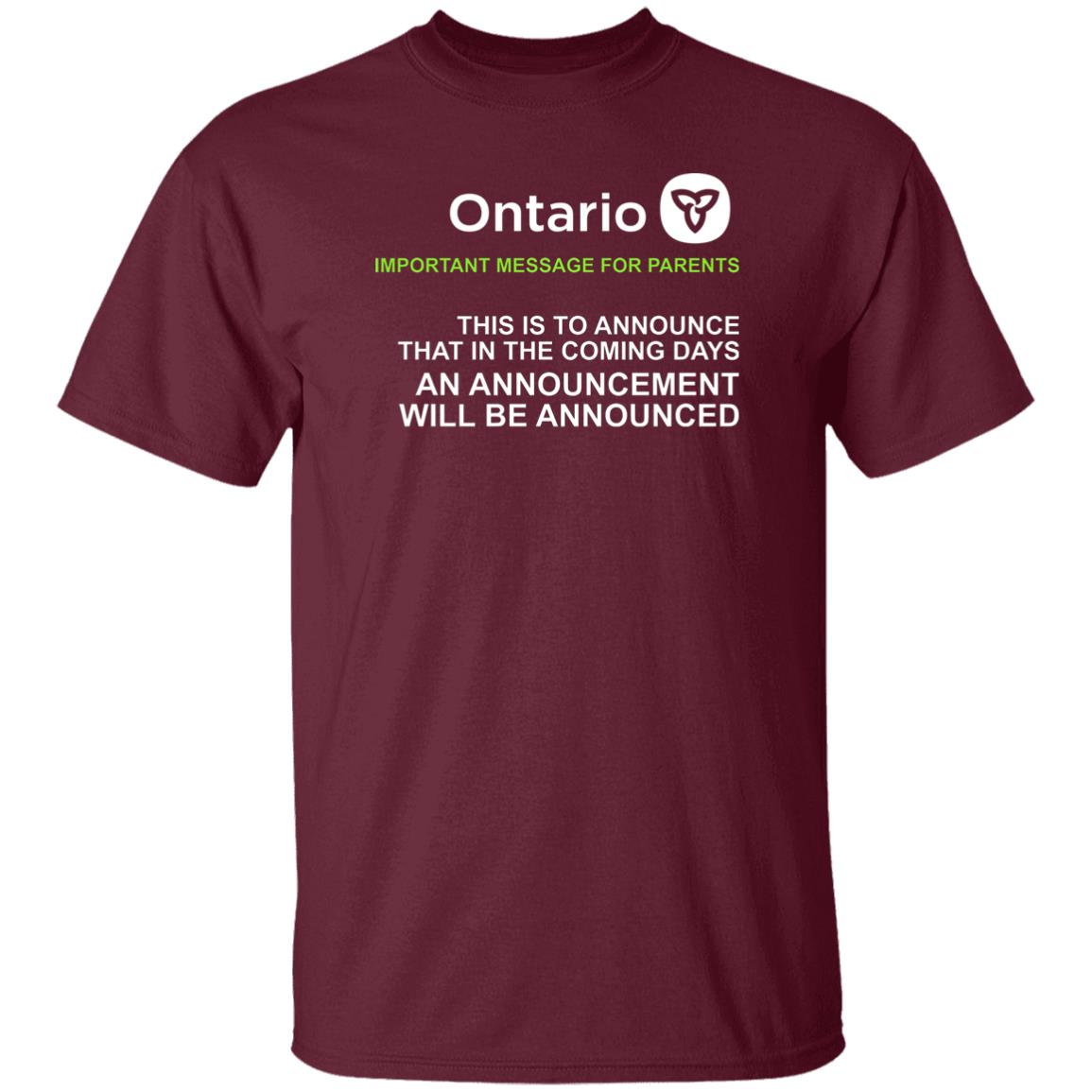 Ontario Government Announcement Shirt Ontario T Shirt Ontario Travis Dhanraj Government T Shirt Hoodie Sweatshirt - Teechipus