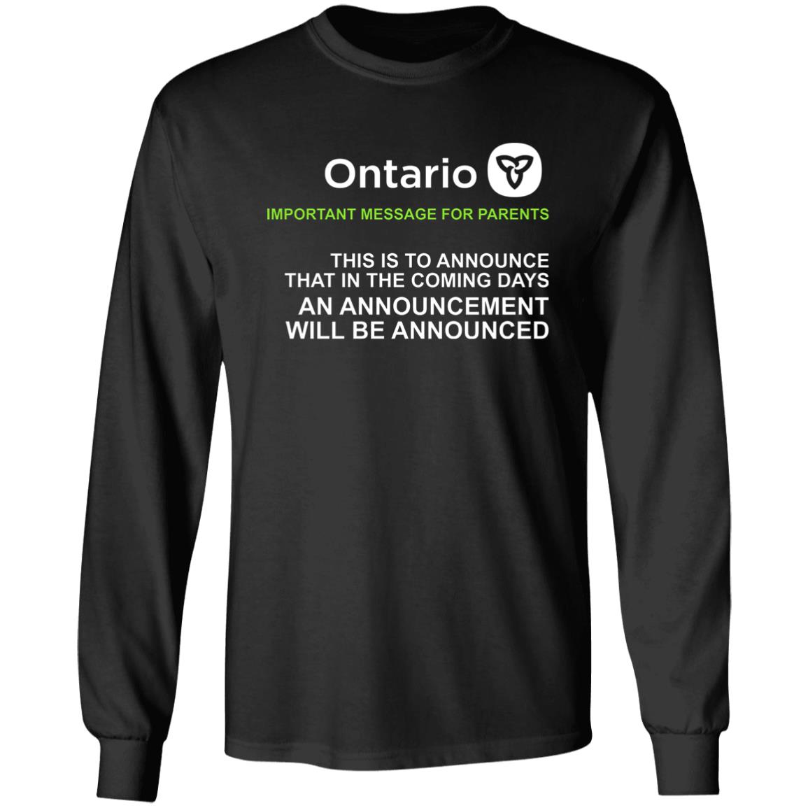 Ontario Government Announcement Shirt Ontario T Shirt Ontario Travis Dhanraj Government T Shirt Hoodie Sweatshirt - Teechipus
