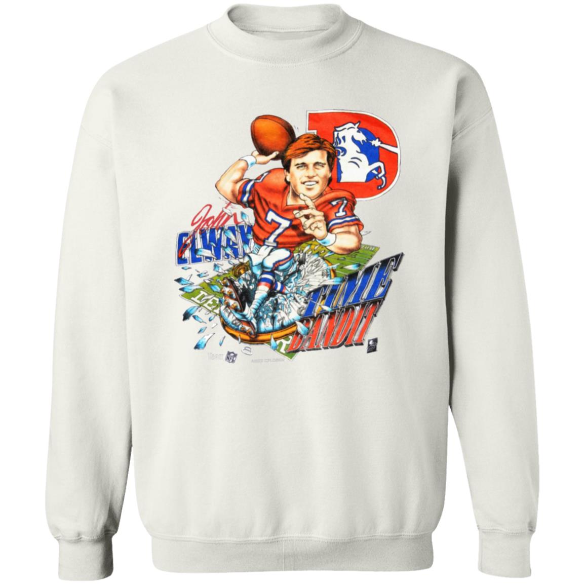 Jerry Jeudy In A Vintage John Elway Shirt Jerry Jeudy Denver Broncos John Elway Time Bandit Shirt Hoodie Sweatshirt - Teechipus