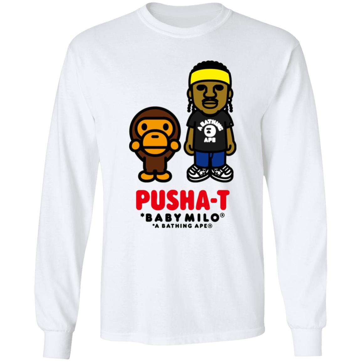 Bape X Pusha T Baby Milo Shirt Drummond Pusha T Baby Milo Shirt Los Angeles Lakers Bape X Pusha T Baby Milo Shirt Hoodie Sweatshirt - Teechipus