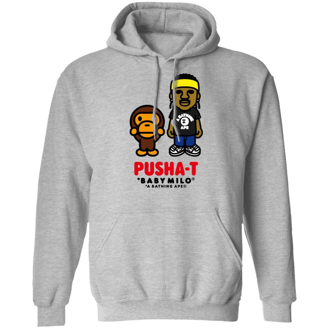 Bape X Pusha T Baby Milo Shirt Drummond Pusha T Baby Milo Shirt Los Angeles Lakers Bape X Pusha T Baby Milo Shirt Hoodie Sweatshirt - Teechipus