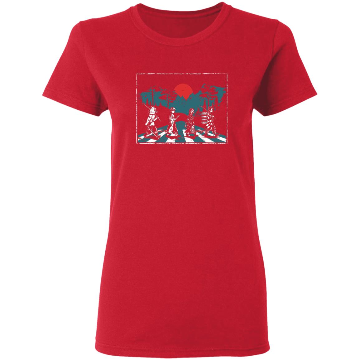 Demon Slayer shirt Demon Slayer Abbey Road Tanjiro Nezuko Zenitsu Inosuke Shirt hoodie Sweatshirt - Teechipus