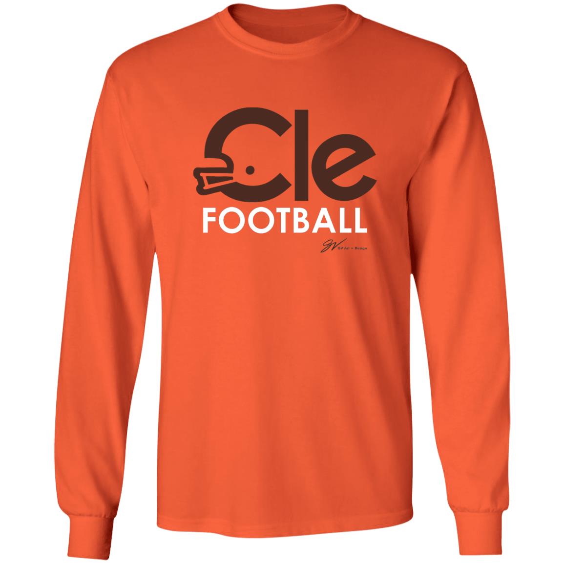 CLE Football Type T shirt Brown Cle Football Shirt Super Bowl Cle Football Shirt Hoodie Sweatshirt - Teechipus