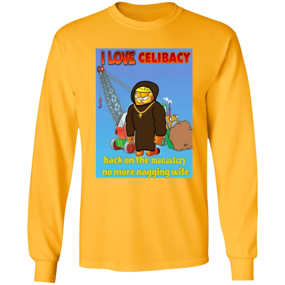 I Love Celibacy Back On The Monastery No More Nagging Wife Shirt Garfield Monk T-Shirt Hoodie Sweatshirt - Teechipus