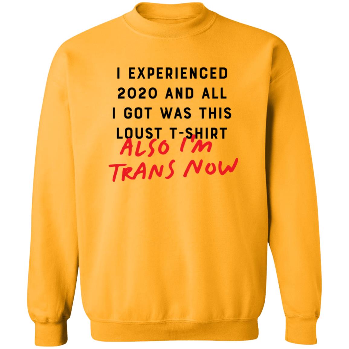 I Experienced 2020 And All I Got Was This Lousy T Shirt Also I'm Trans Now Shirt Hoodie Sweatshirt - Teechipus