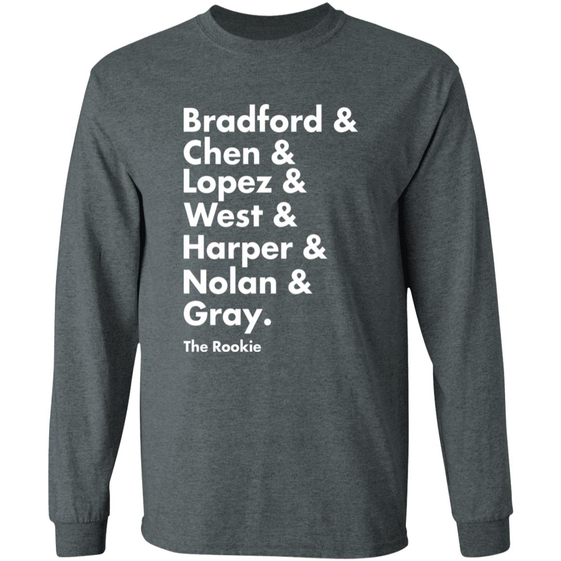 Bradford Chen Lopez West Harper Nolan Gray Shirt Shop Talk Podcast The Rookie Squad Goals T Shirt Hoodie Sweatshirt - Teechipus