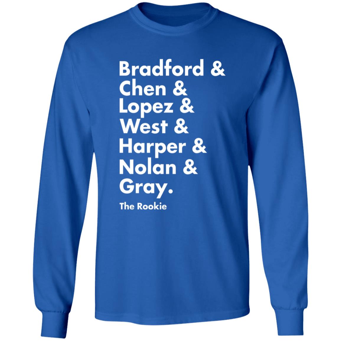 Bradford Chen Lopez West Harper Nolan Gray Shirt Shop Talk Podcast The Rookie Squad Goals T Shirt Hoodie Sweatshirt - Teechipus