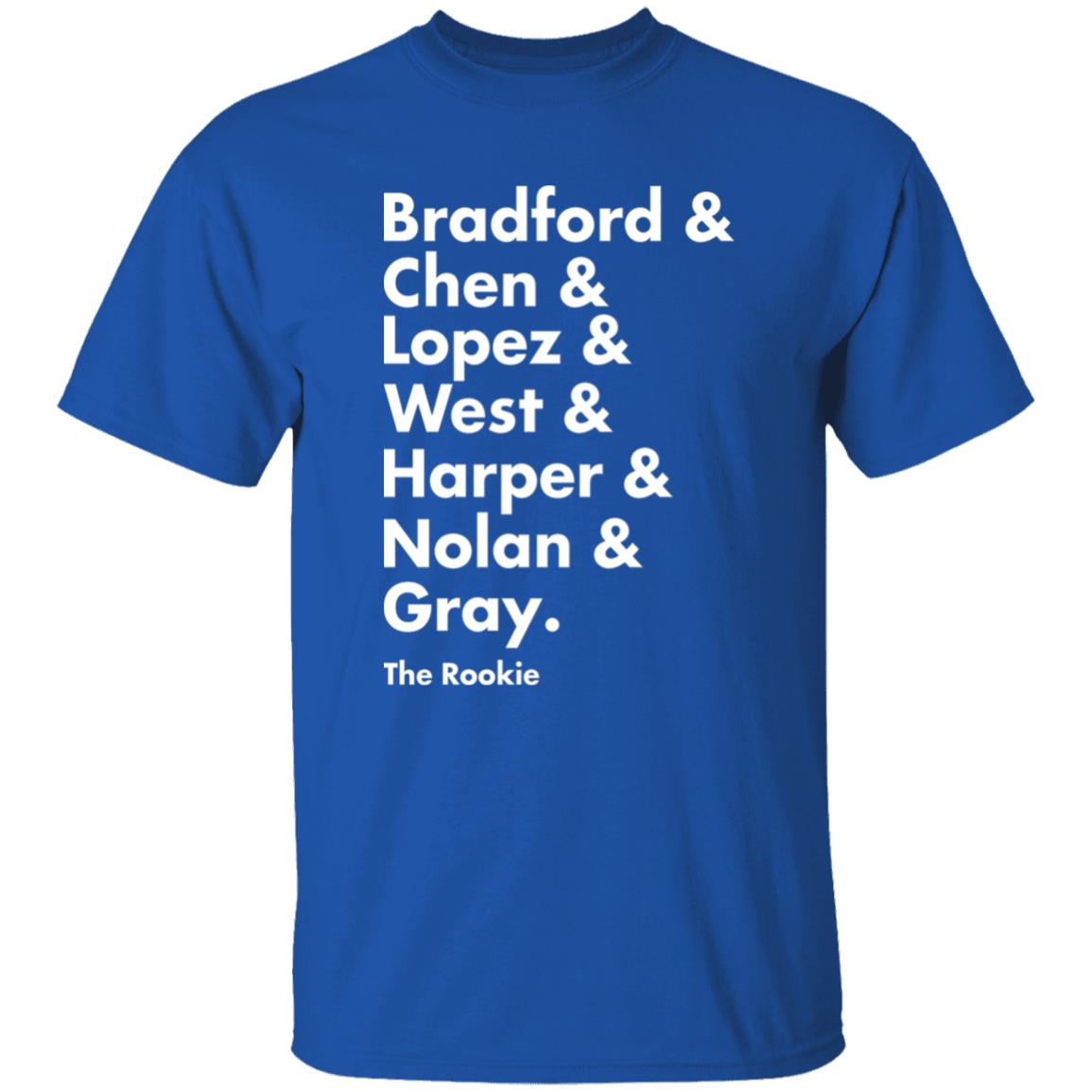 Bradford Chen Lopez West Harper Nolan Gray Shirt Shop Talk Podcast The Rookie Squad Goals T Shirt Hoodie Sweatshirt - Teechipus