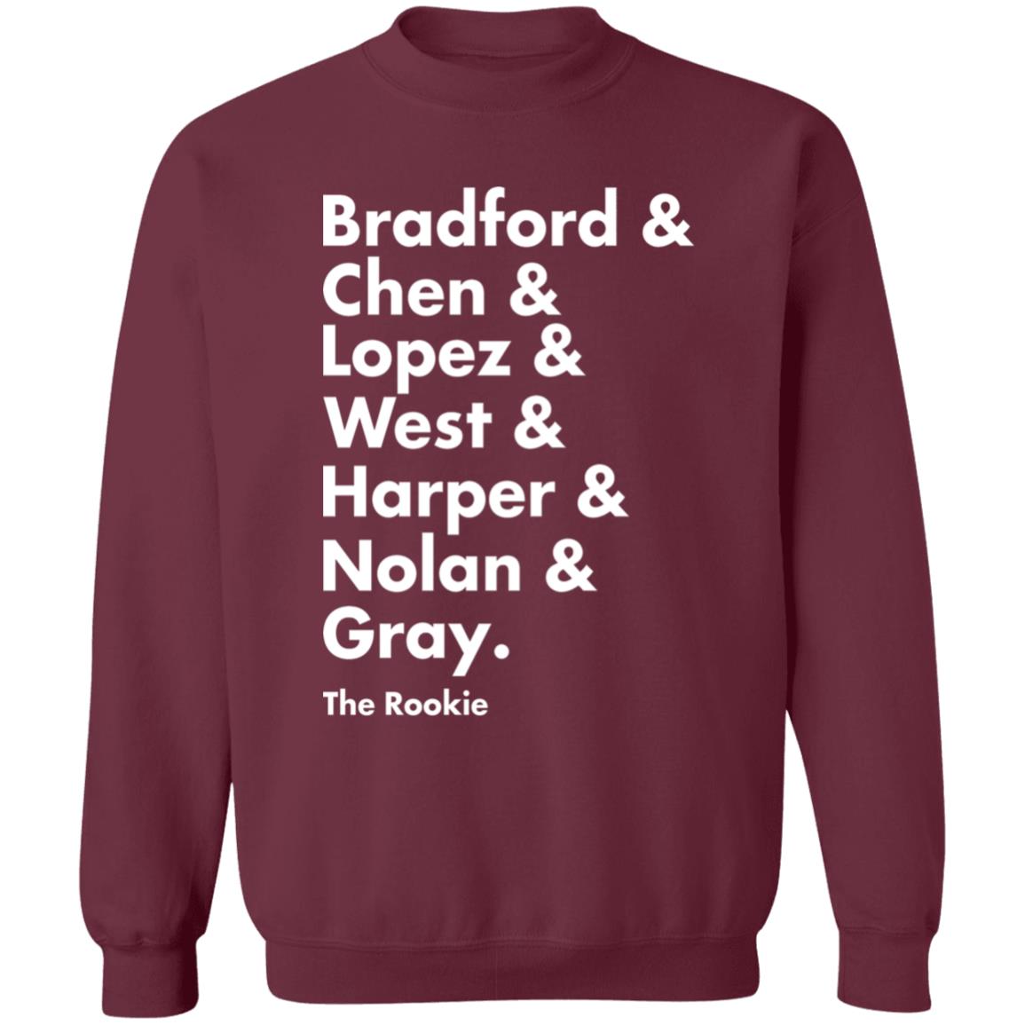 Bradford Chen Lopez West Harper Nolan Gray Shirt Shop Talk Podcast The Rookie Squad Goals T Shirt Hoodie Sweatshirt - Teechipus