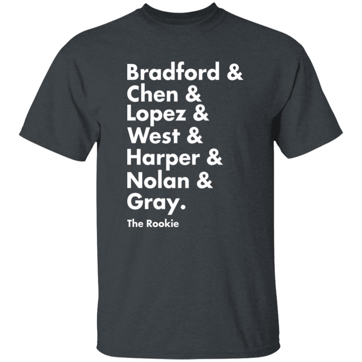 Bradford Chen Lopez West Harper Nolan Gray Shirt Shop Talk Podcast The Rookie Squad Goals T Shirt Hoodie Sweatshirt - Teechipus