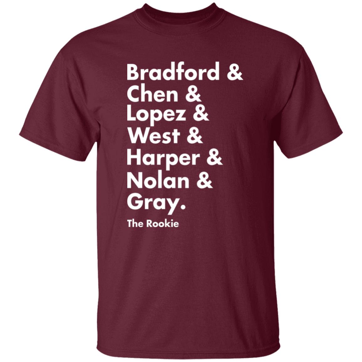 Bradford Chen Lopez West Harper Nolan Gray Shirt Shop Talk Podcast The Rookie Squad Goals T Shirt Hoodie Sweatshirt - Teechipus