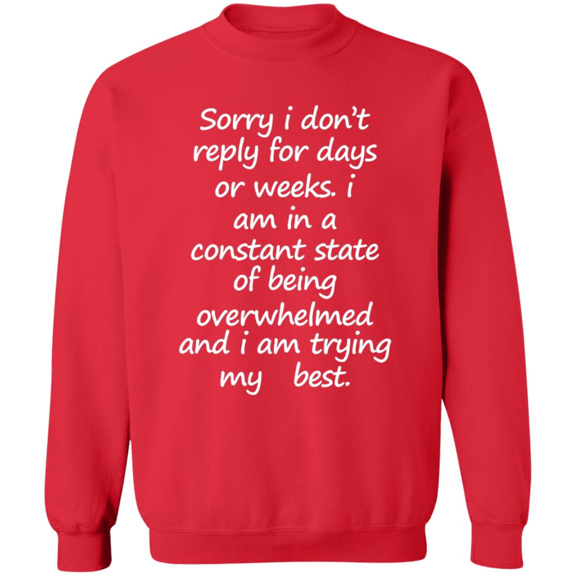 Sorry I Don't Reply For Days Or Weeks Hoodie I Am In A Constant State Of Being Overwhelmed And I Am Trying My Best Hoodie - Teechipus