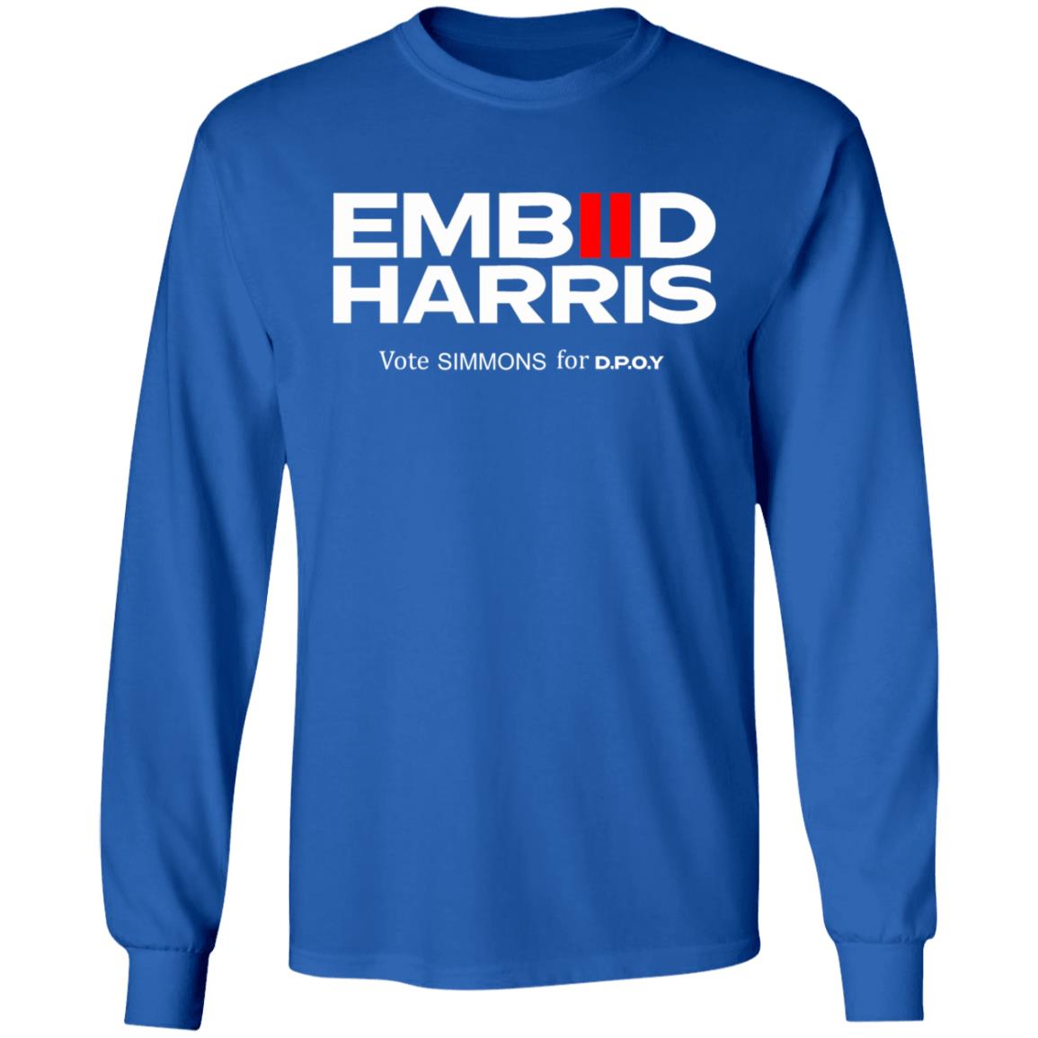 Embiid Harris Shirt Spotted In Kensington Embiid Harris Vote Simmons For D.P.O.Y. Shirt Hoodie Sweatshirt - Teechipus