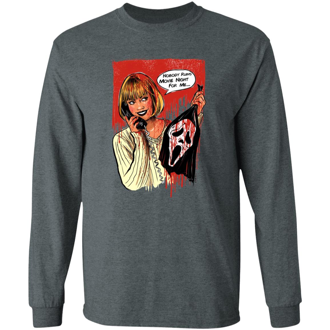 Suspirialand Store Nobody Ruins Movie Night Shirt - Teechipus