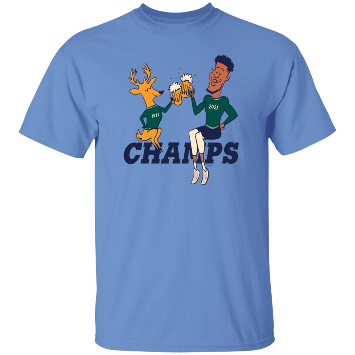 Champs Bucks 1971 Bucks 2021 Shirt Milwaukee Bucks Championships 1971 2021 Shirt Cheers To The Deer Bucks Parade 2021 Shirt - Teechipus
