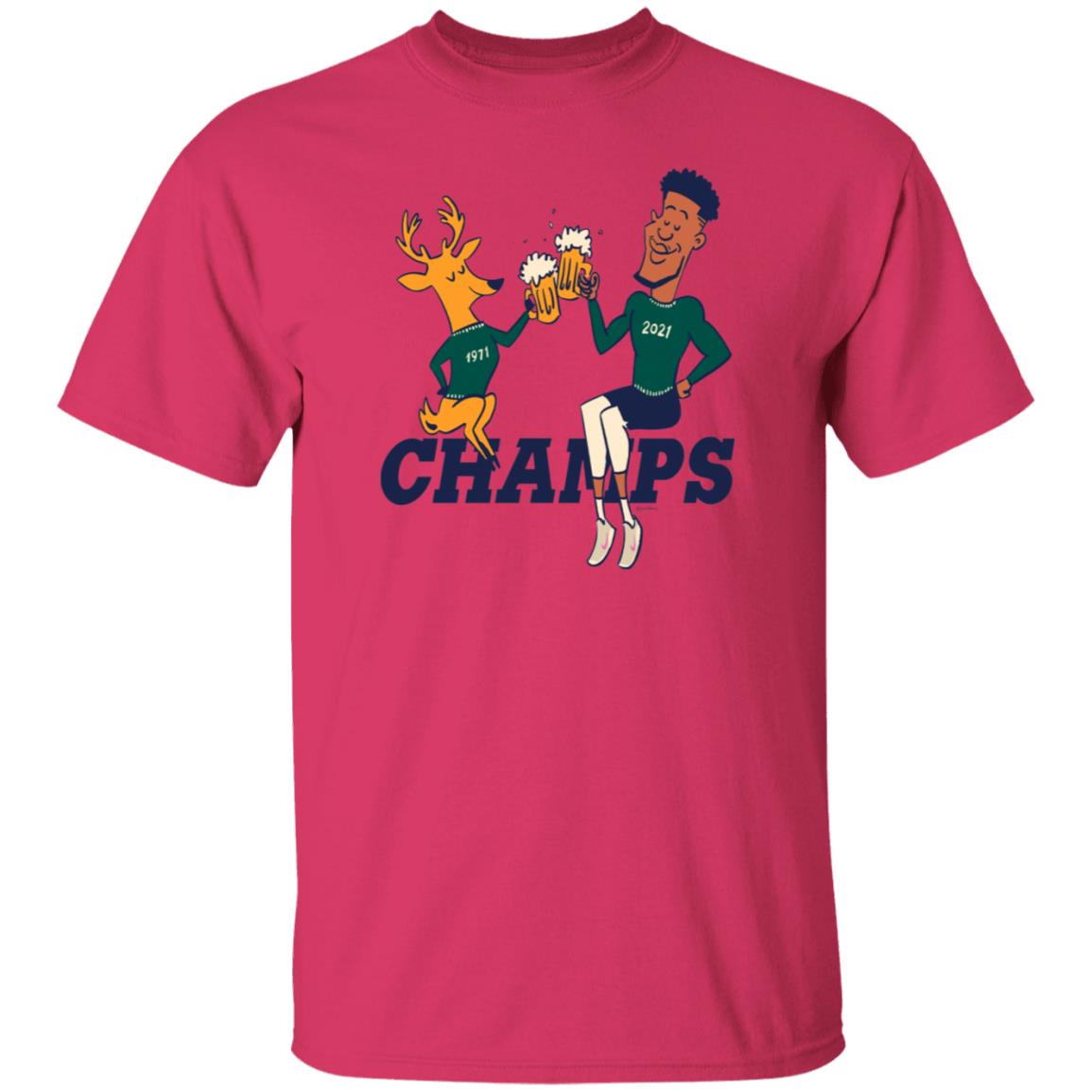 Champs Bucks 1971 Bucks 2021 Shirt Milwaukee Bucks Championships 1971 2021 Shirt Cheers To The Deer Bucks Parade 2021 Shirt - Teechipus