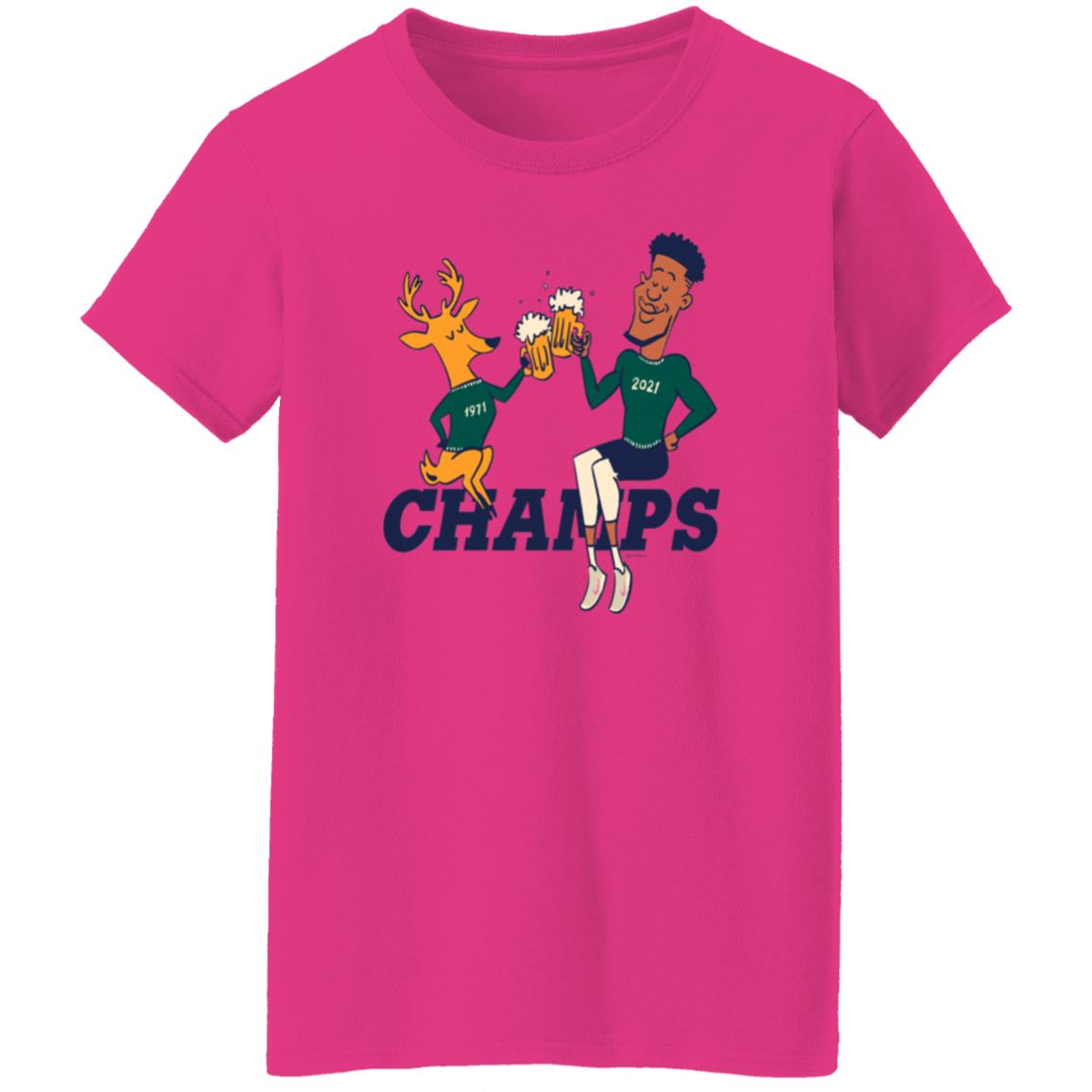 Champs Bucks 1971 Bucks 2021 Shirt Milwaukee Bucks Championships 1971 2021 Shirt Cheers To The Deer Bucks Parade 2021 Shirt - Teechipus