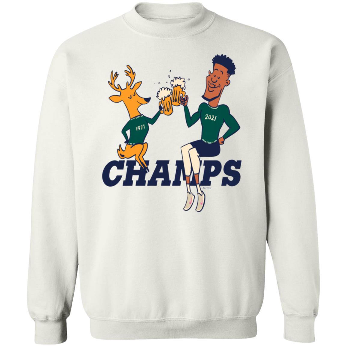 Champs Bucks 1971 Bucks 2021 Shirt Milwaukee Bucks Championships 1971 2021 Shirt Cheers To The Deer Bucks Parade 2021 Shirt - Teechipus