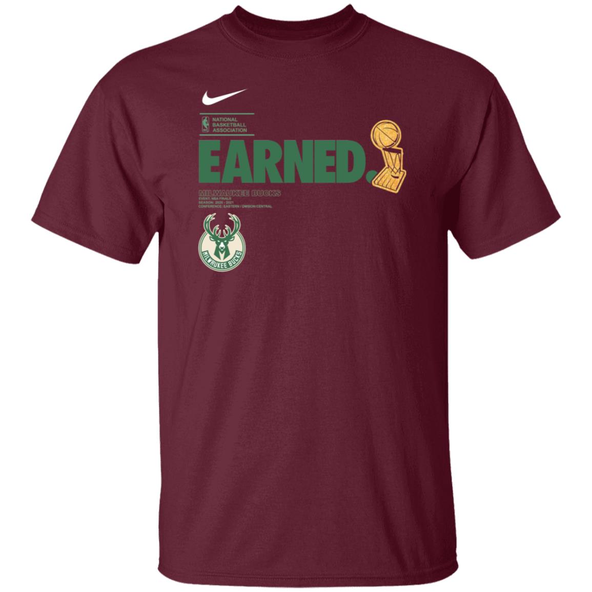 Bucks Earned Shirt Milwaukee Earned Championship Shirt Bucks Parade 2021 Shirt - Teechipus