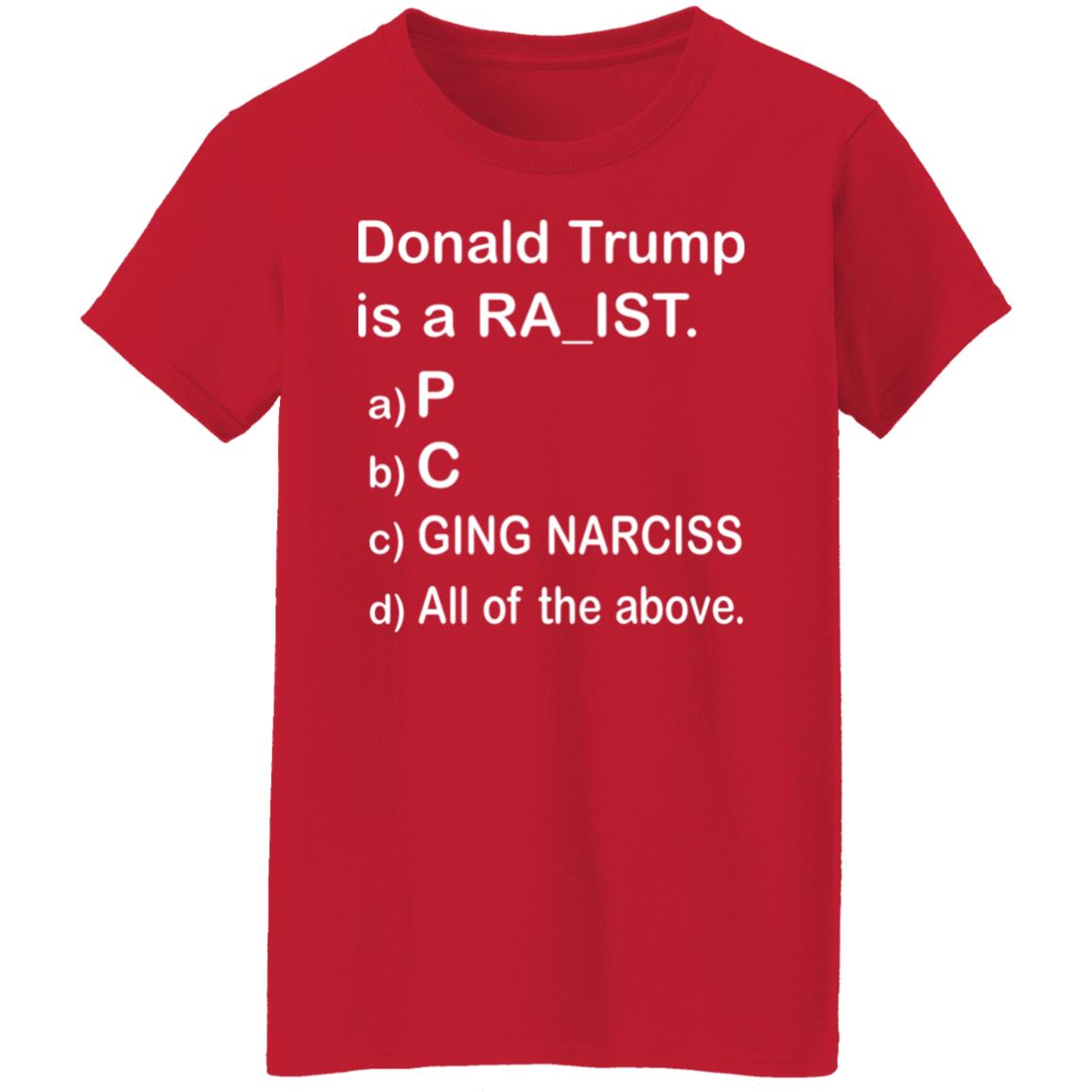 Donald Trump Is A Ra_Ist Shirt - Teechipus