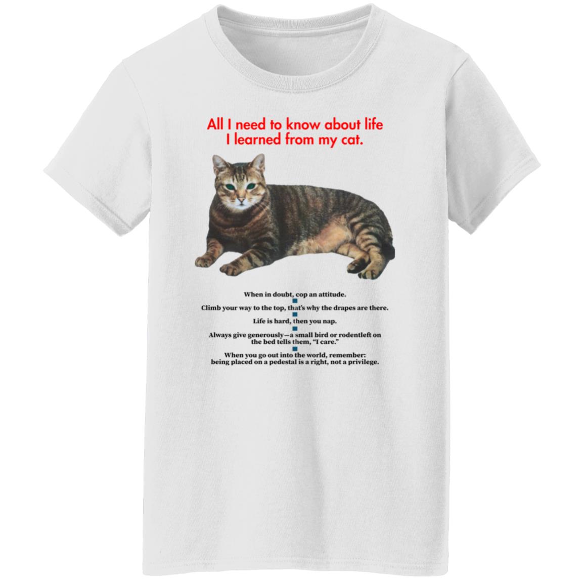 All I Need To Know About Life I Learned From My Cat Shirt - Teechipus