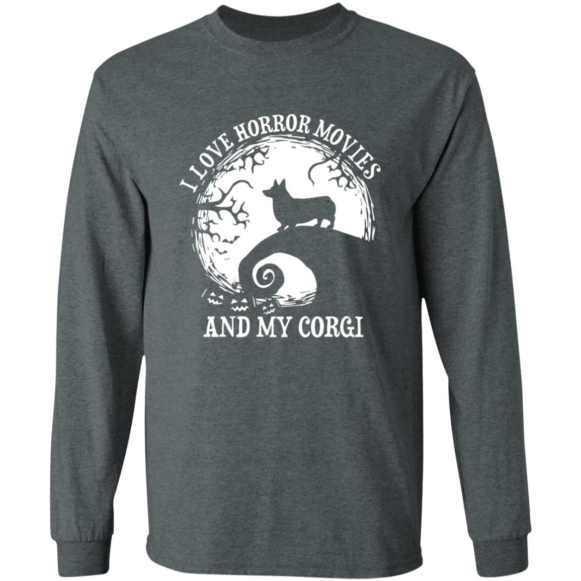 I Love Horror Movies And My Corgi Shirt - Teechipus