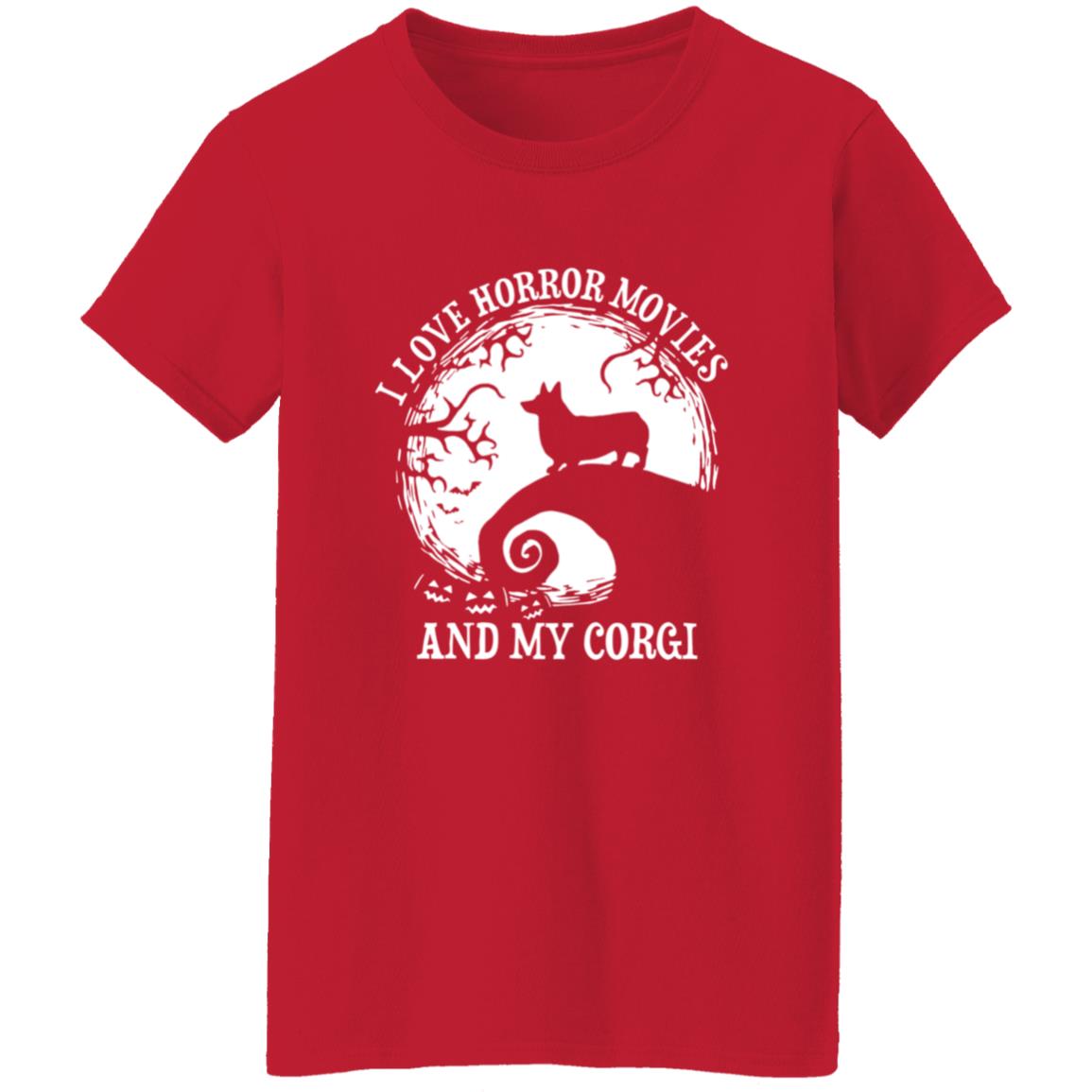 I Love Horror Movies And My Corgi Shirt - Teechipus