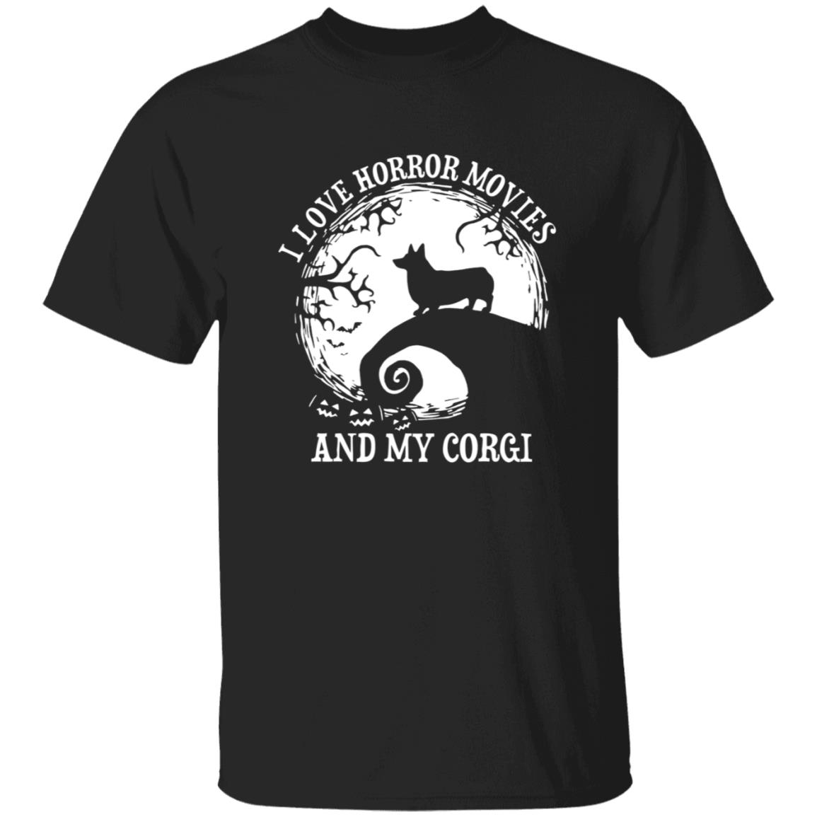 I Love Horror Movies And My Corgi Shirt - Teechipus