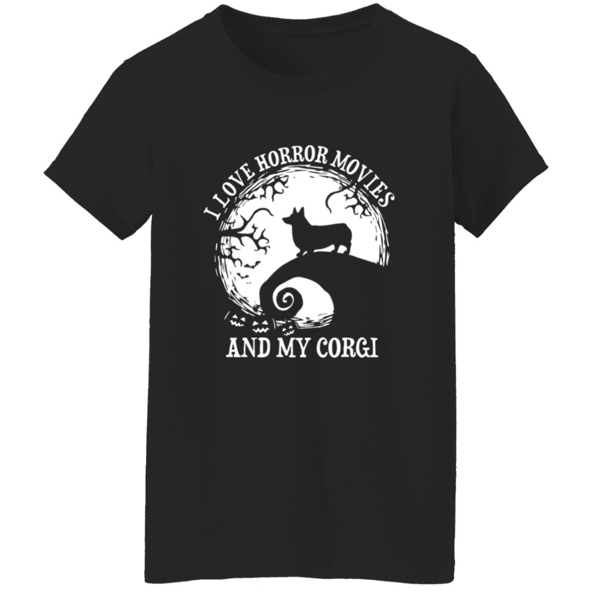 I Love Horror Movies And My Corgi Shirt - Teechipus