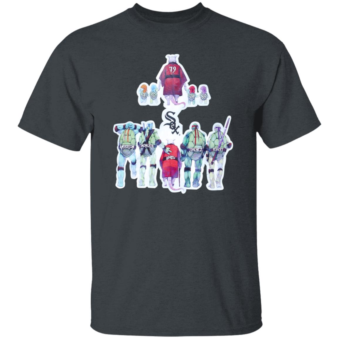 Chicago White Sox Yoan Moncada Shirt Teenage Mutant Ninja Turtles And Splinter Chicago Sox Shirt - Teechipus
