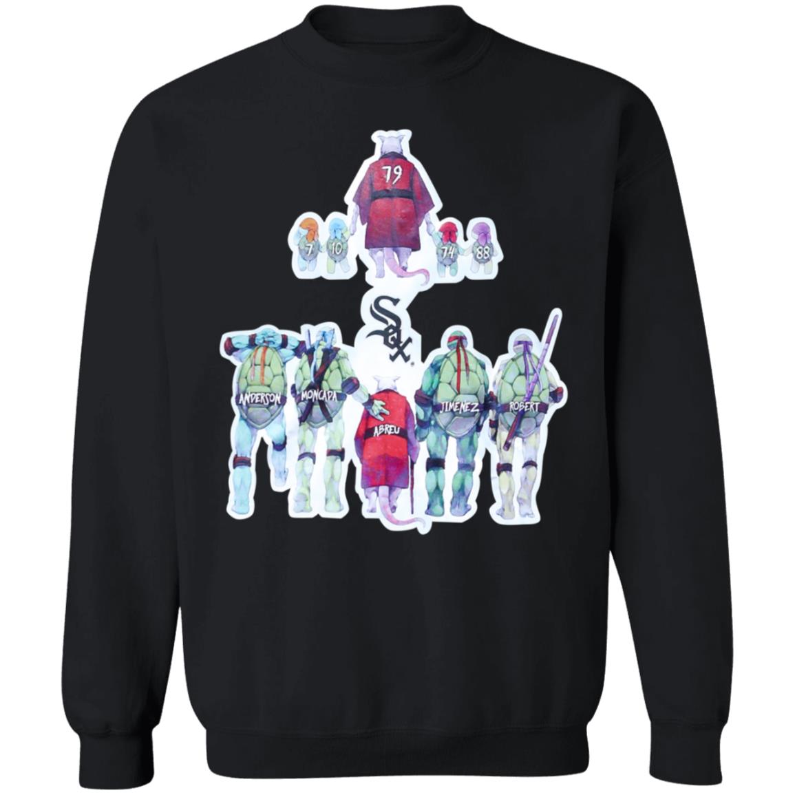 Chicago White Sox Yoan Moncada Shirt Teenage Mutant Ninja Turtles And Splinter Chicago Sox Shirt - Teechipus