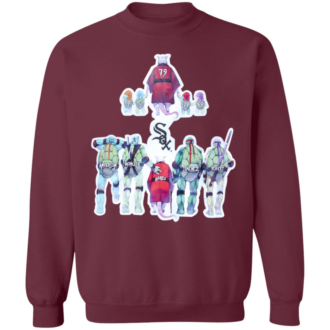 Chicago White Sox Yoan Moncada Shirt Teenage Mutant Ninja Turtles And Splinter Chicago Sox Shirt - Teechipus