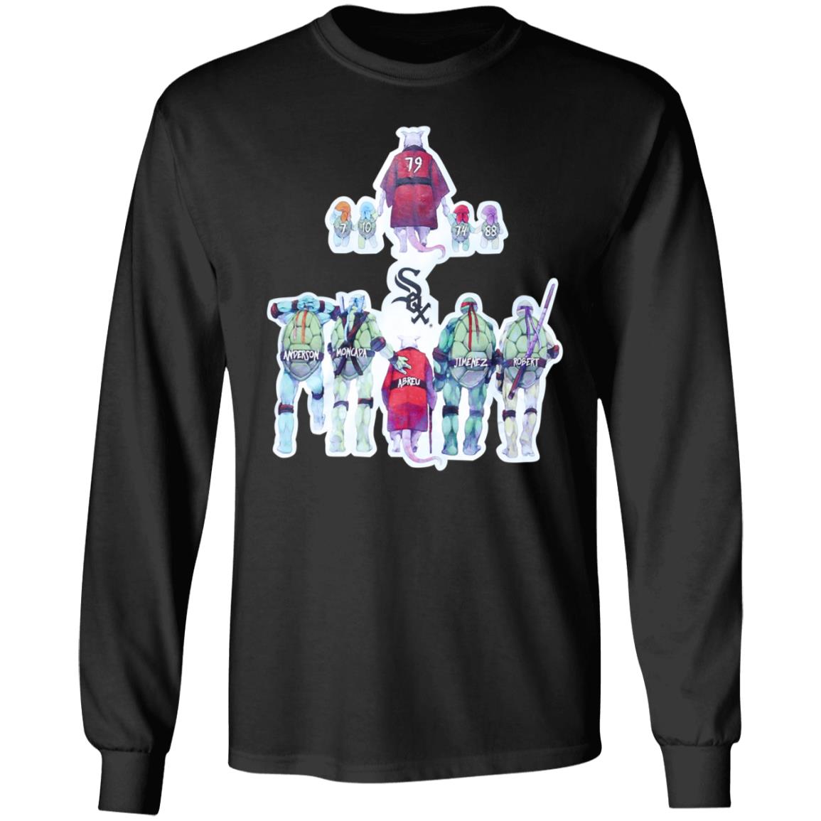 Chicago White Sox Yoan Moncada Shirt Teenage Mutant Ninja Turtles And Splinter Chicago Sox Shirt - Teechipus