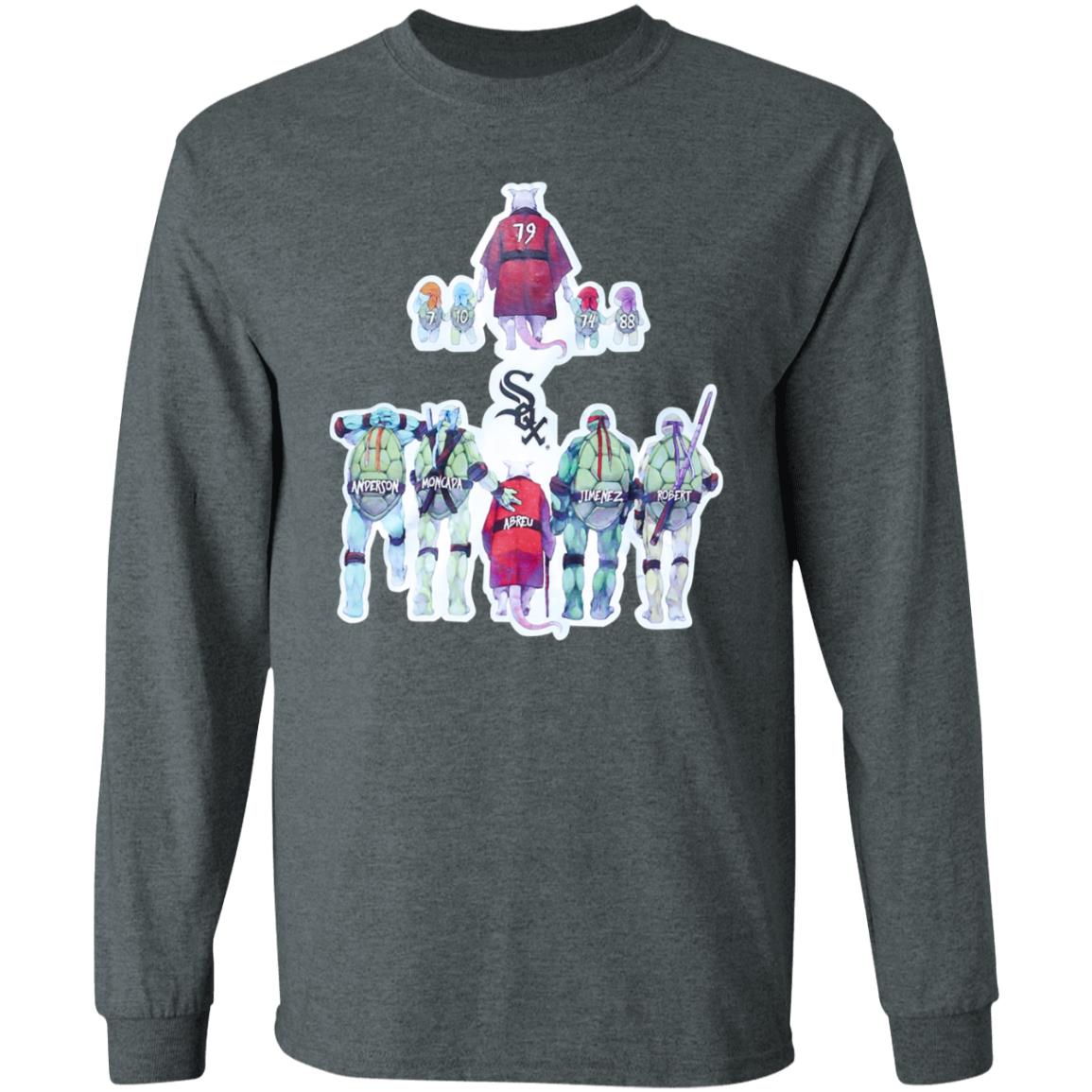 Chicago White Sox Yoan Moncada Shirt Teenage Mutant Ninja Turtles And Splinter Chicago Sox Shirt - Teechipus